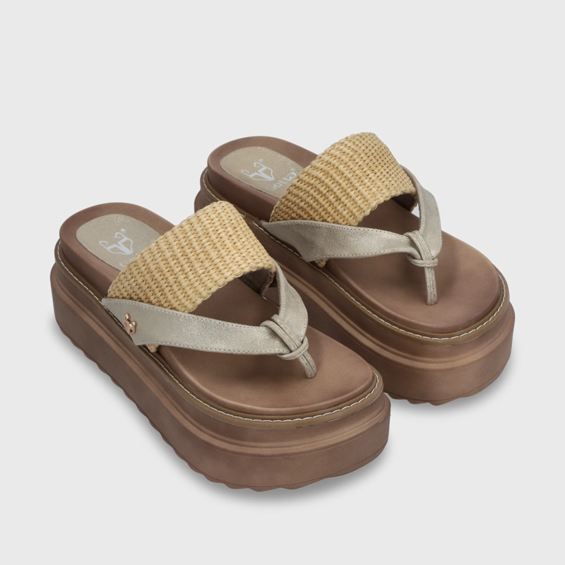 SANDALIA PLATAFORMA BEIGE MUJER 25234 - 2