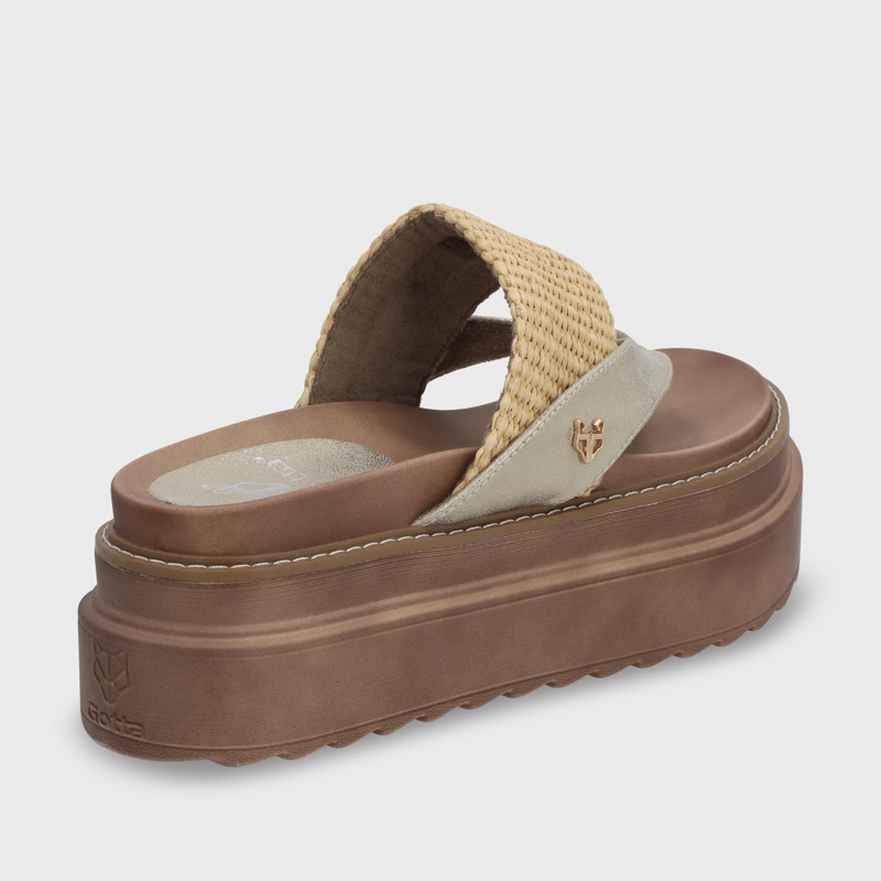 SANDALIA PLATAFORMA BEIGE MUJER 25234 - 4
