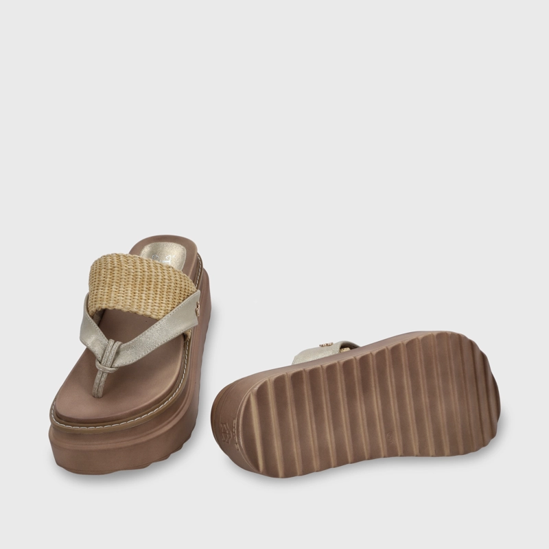 SANDALIA PLATAFORMA BEIGE MUJER 25234 - 6
