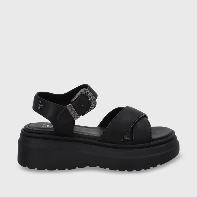 SANDALIA PLATAFORMA NEGRA MUJER 55923 - 2