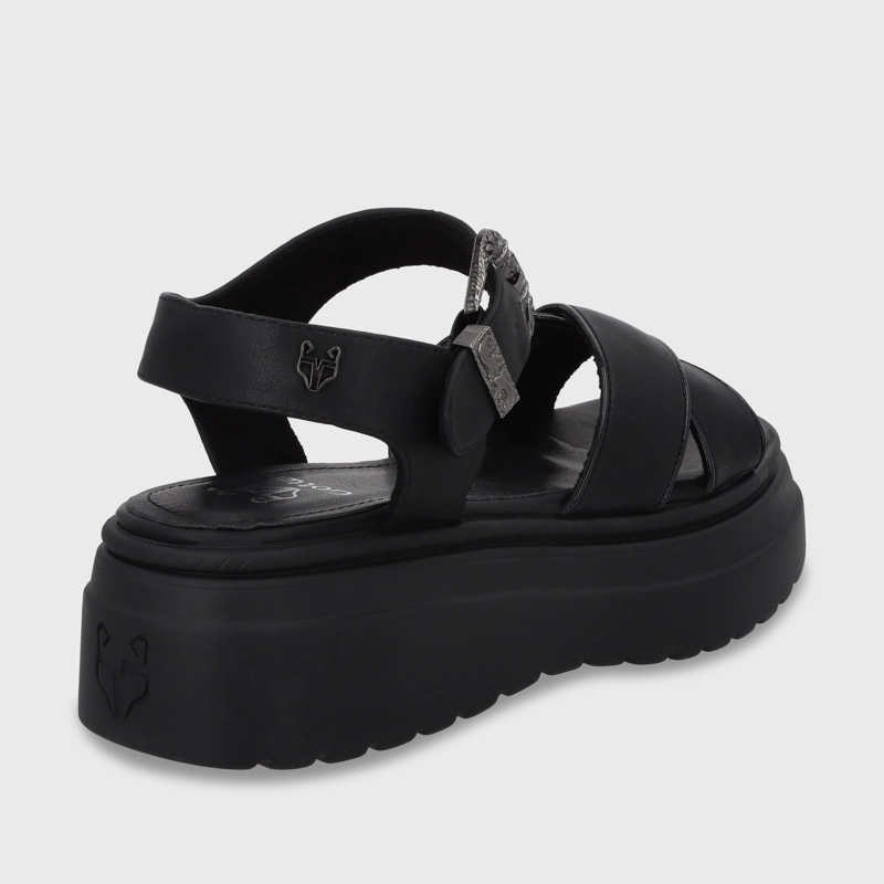 SANDALIA PLATAFORMA NEGRA MUJER 55923 - 6
