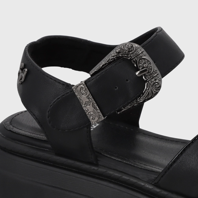 SANDALIA PLATAFORMA NEGRA MUJER 55923 - 7