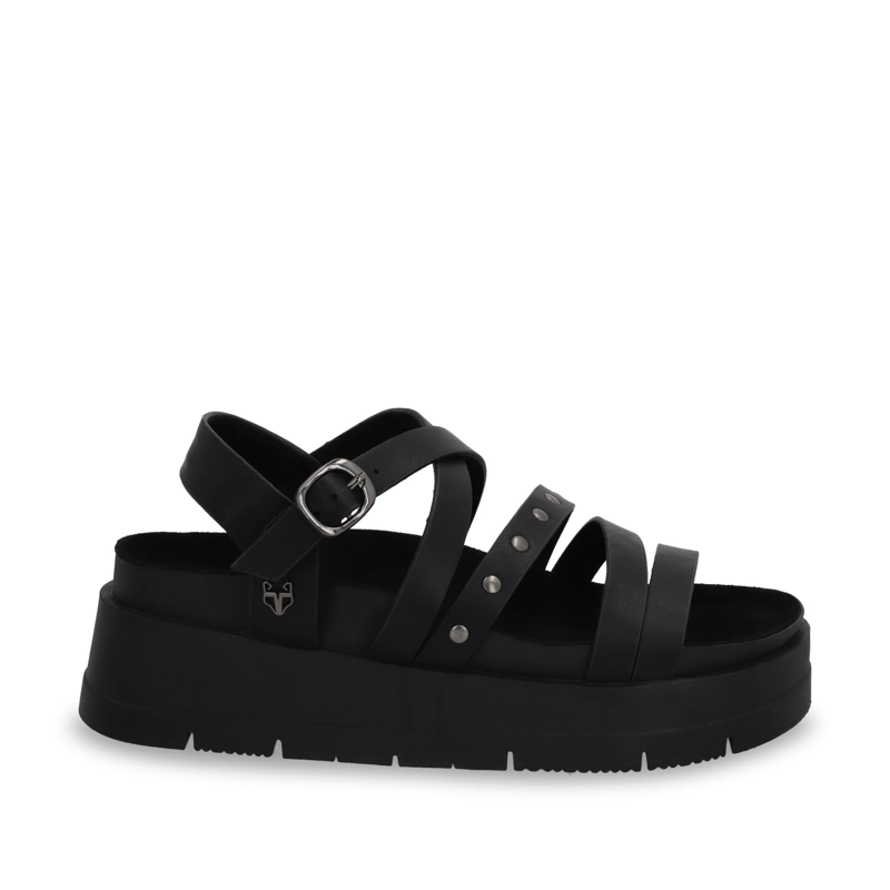 SANDALIA PLATAFORMA NEGRA MUJER 55231 - 1