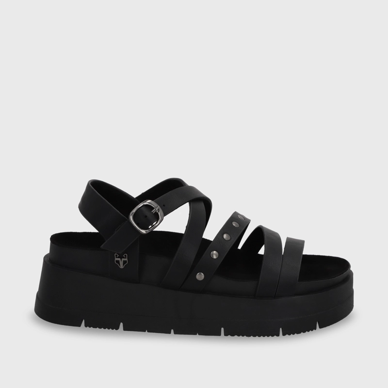 SANDALIA PLATAFORMA NEGRA MUJER 55231 - 3