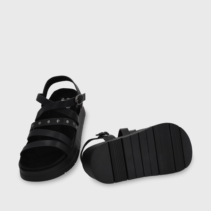 SANDALIA PLATAFORMA NEGRA MUJER 55231 - 5