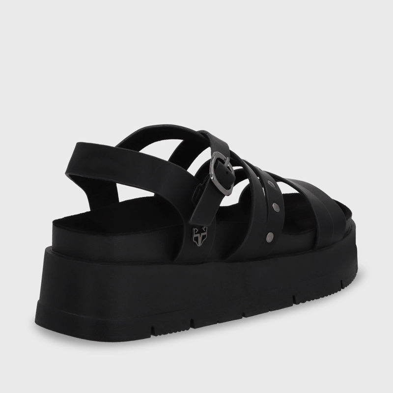 SANDALIA PLATAFORMA NEGRA MUJER 55231 - 6