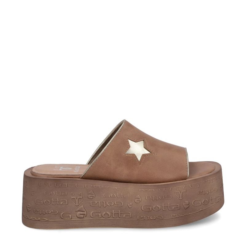 SANDALIA PLATAFORMA BEIGE MUJER 55930 - 1
