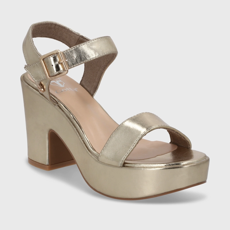 SANDALIA PLATAFORMA DORADA MUJER C5473 - 2