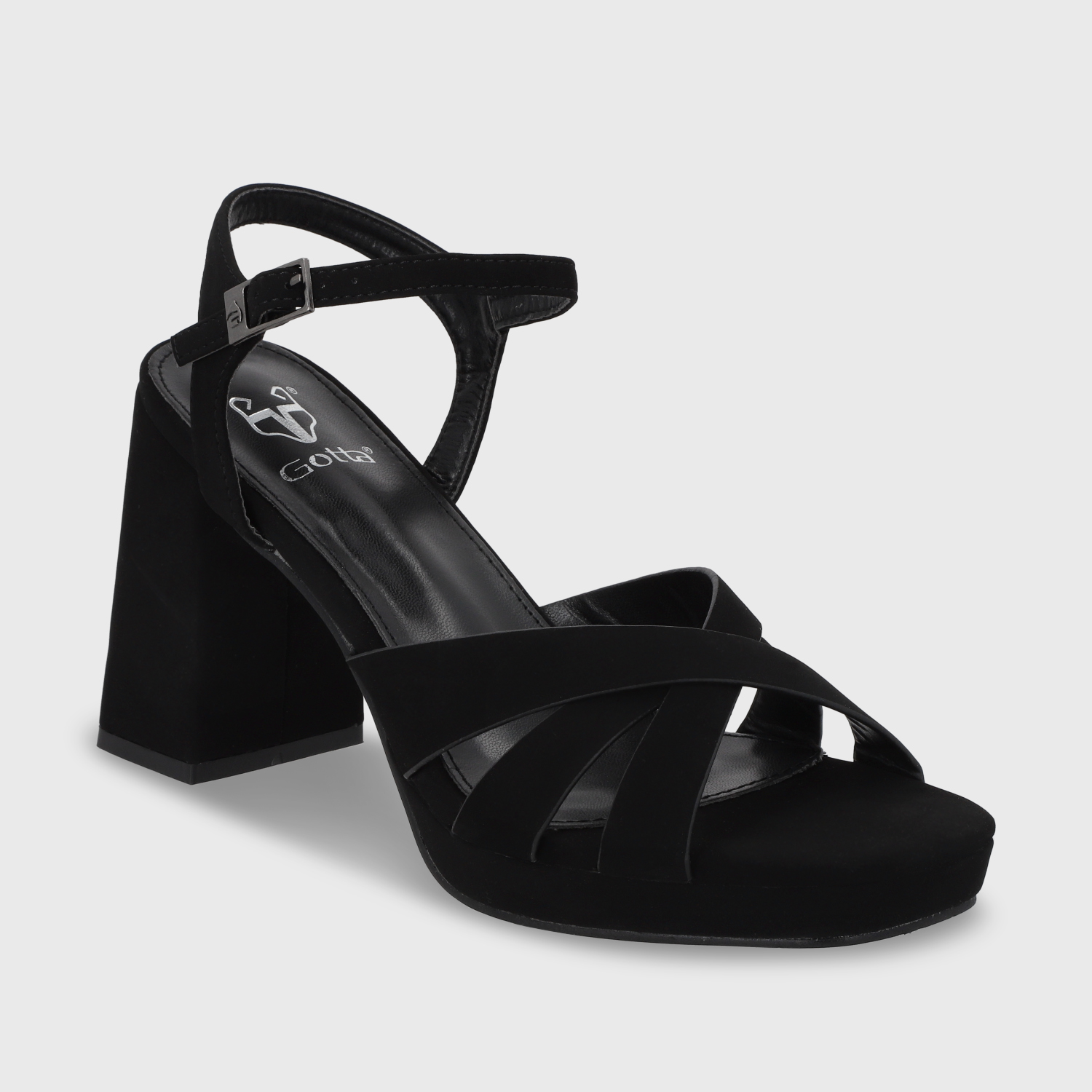 SANDALIA TACO NEGRA MUJER 45902 - 2