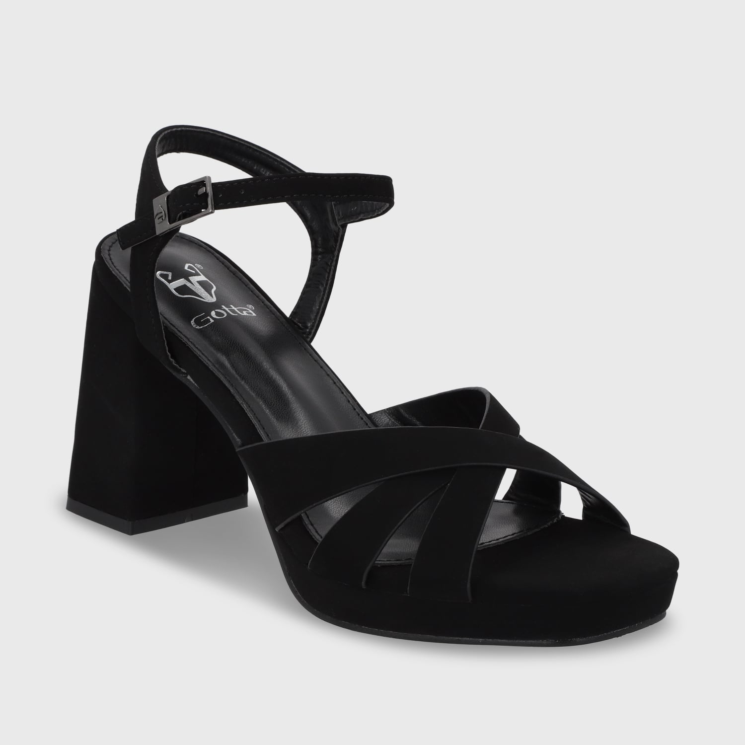 SANDALIA TACO NEGRA MUJER 45902 - 2