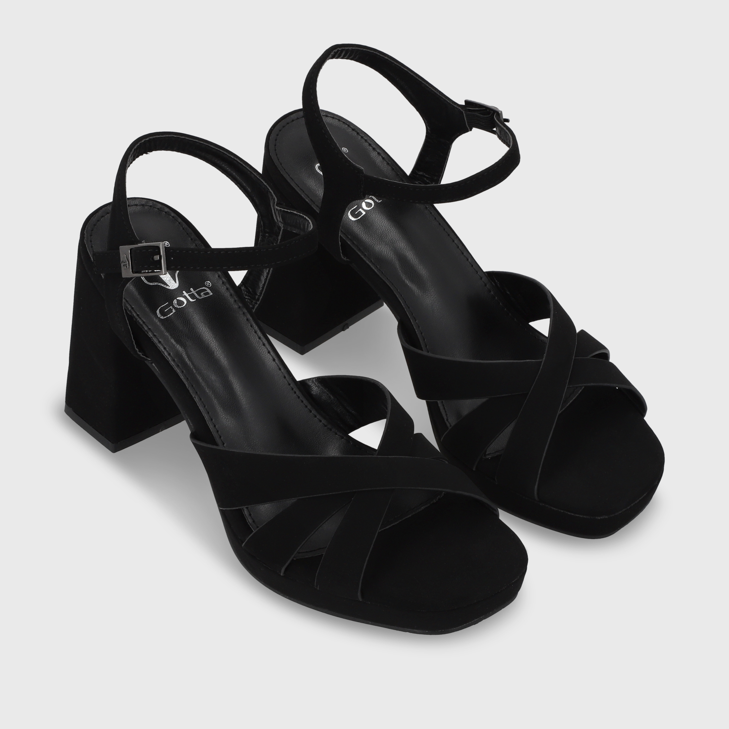 SANDALIA TACO NEGRA MUJER 45902 - 3