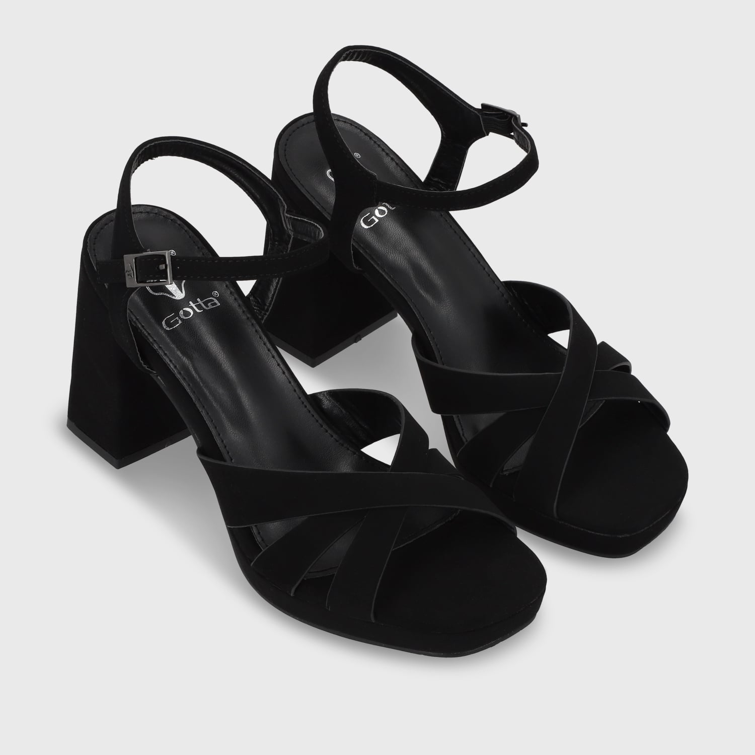 SANDALIA TACO NEGRA MUJER 45902 - 3
