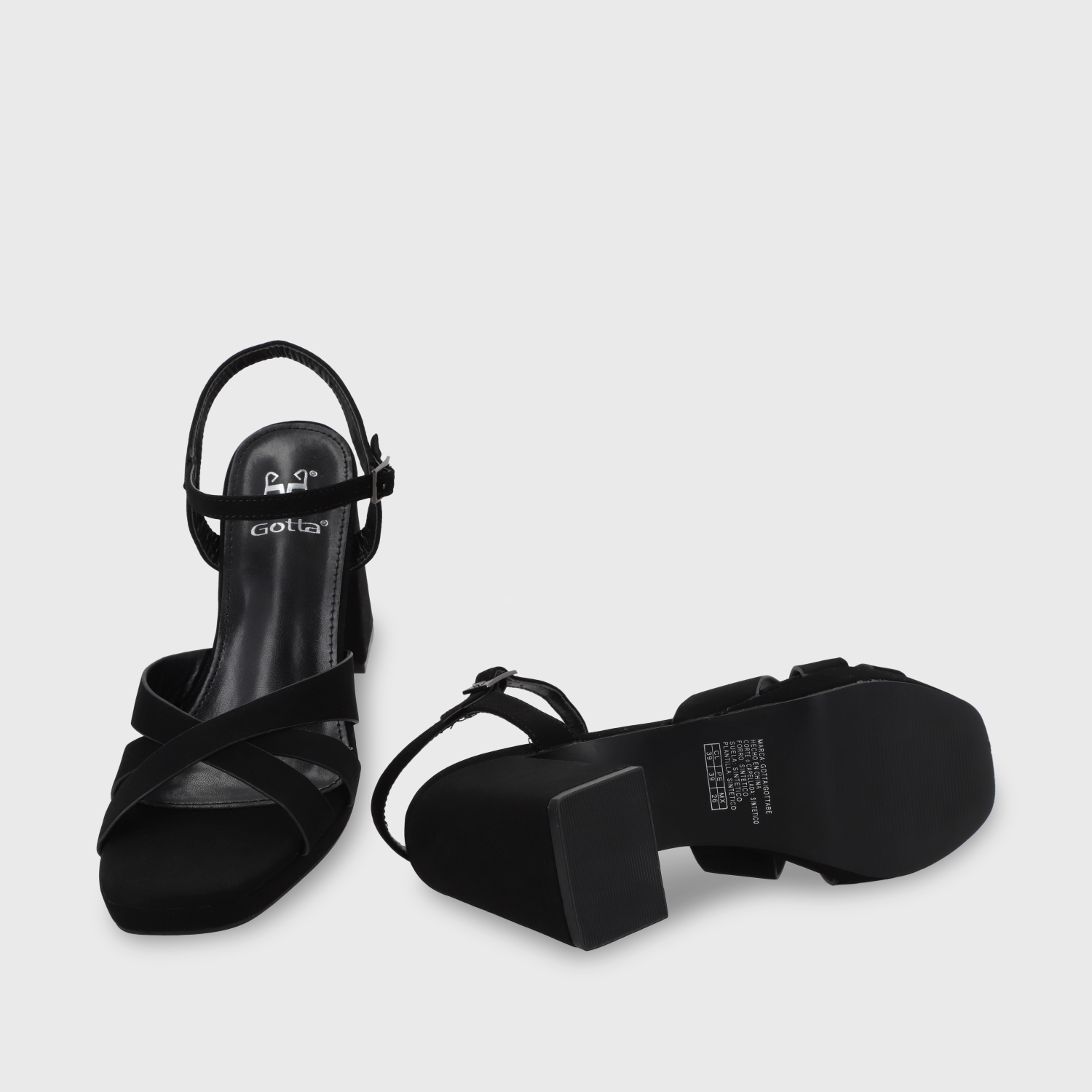 SANDALIA TACO NEGRA MUJER 45902 - 7