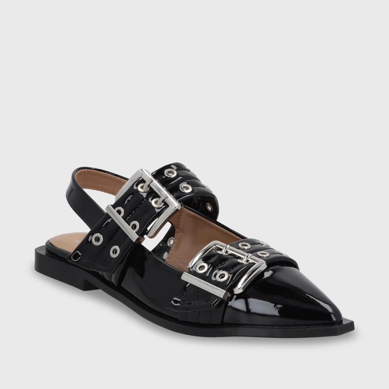 BALLERINA PLANA NEGRA MUJER 55240 - 2