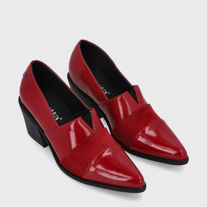 ZAPATO TACO ROJO MUJER 33765 - 5