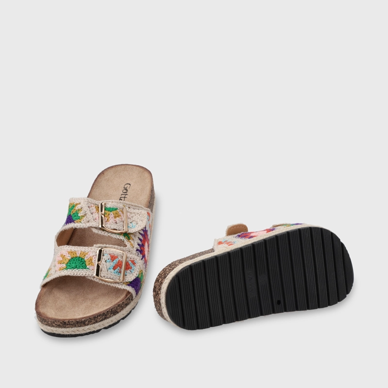 SANDALIA PLANO MULTICOLOR MUJER 52040 - 8