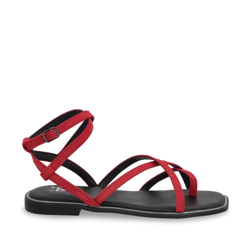 SANDALIA PLANA ROJA MUJER 55221 - 1