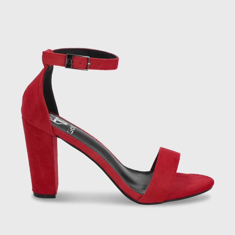 SANDALIA TACO ROJA MUJER 86123 - 2