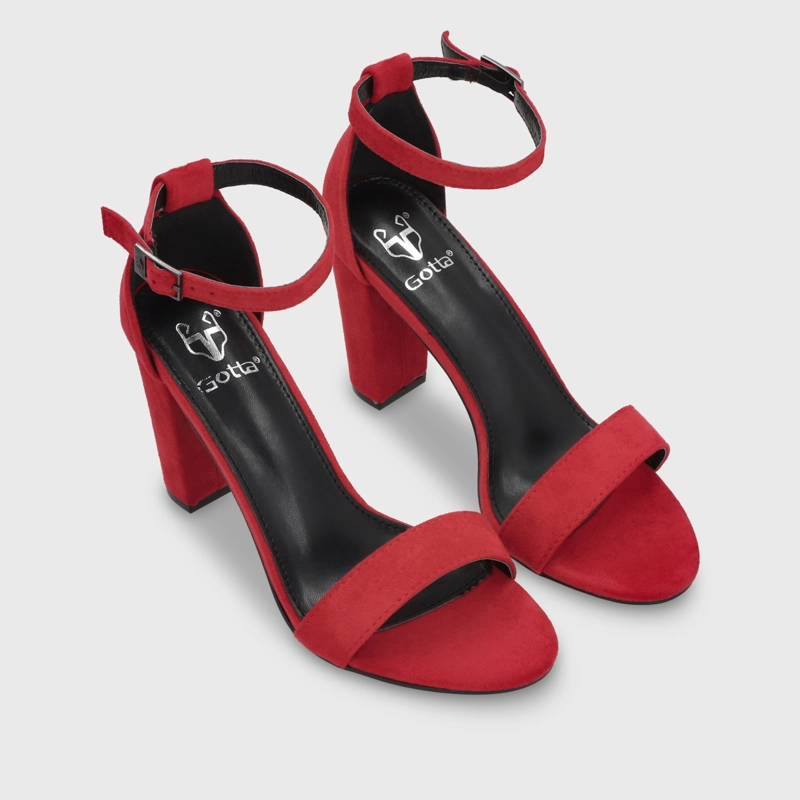 SANDALIA TACO ROJA MUJER 86123 - 4