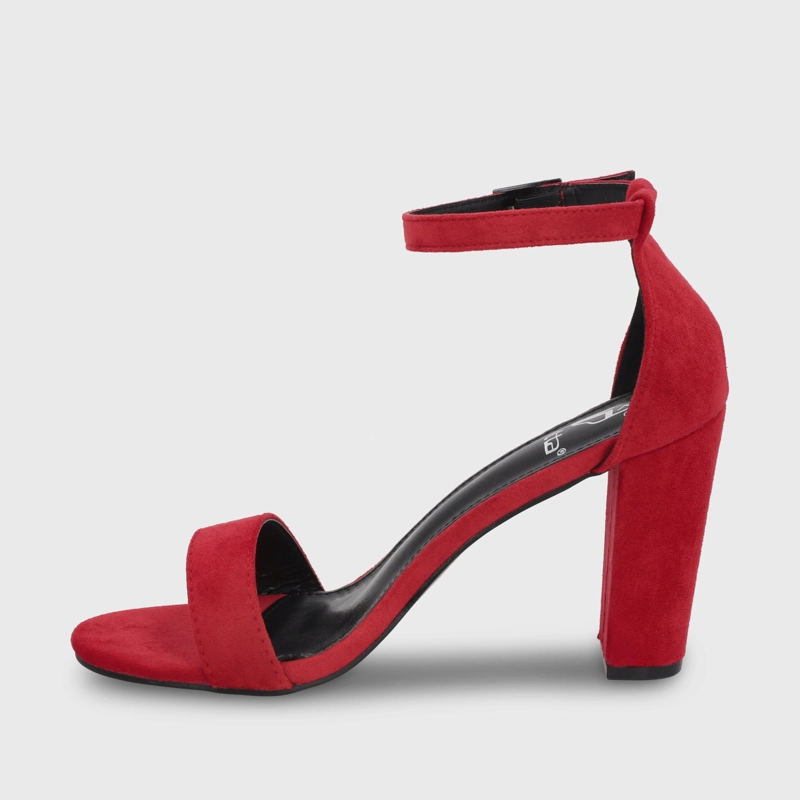 SANDALIA TACO ROJA MUJER 86123 - 5