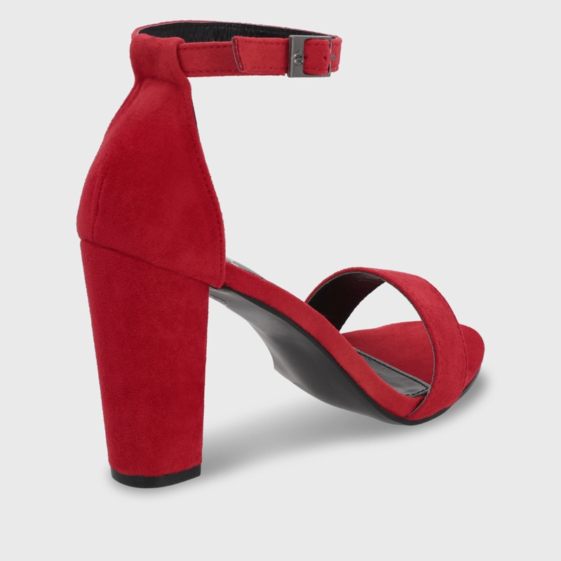 SANDALIA TACO ROJA MUJER 86123 - 6