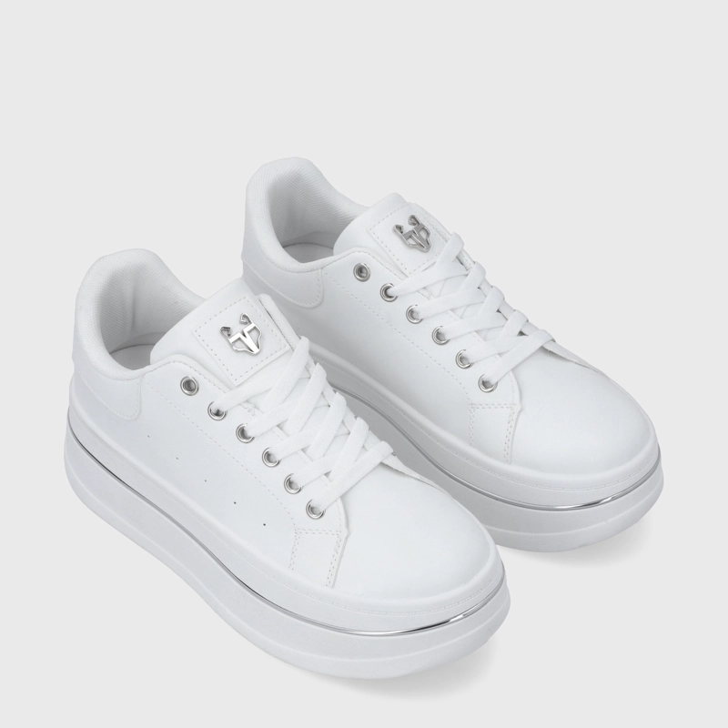 ZAPATILLA PLATAFORMA BLANCA MUJER 58011 - 3