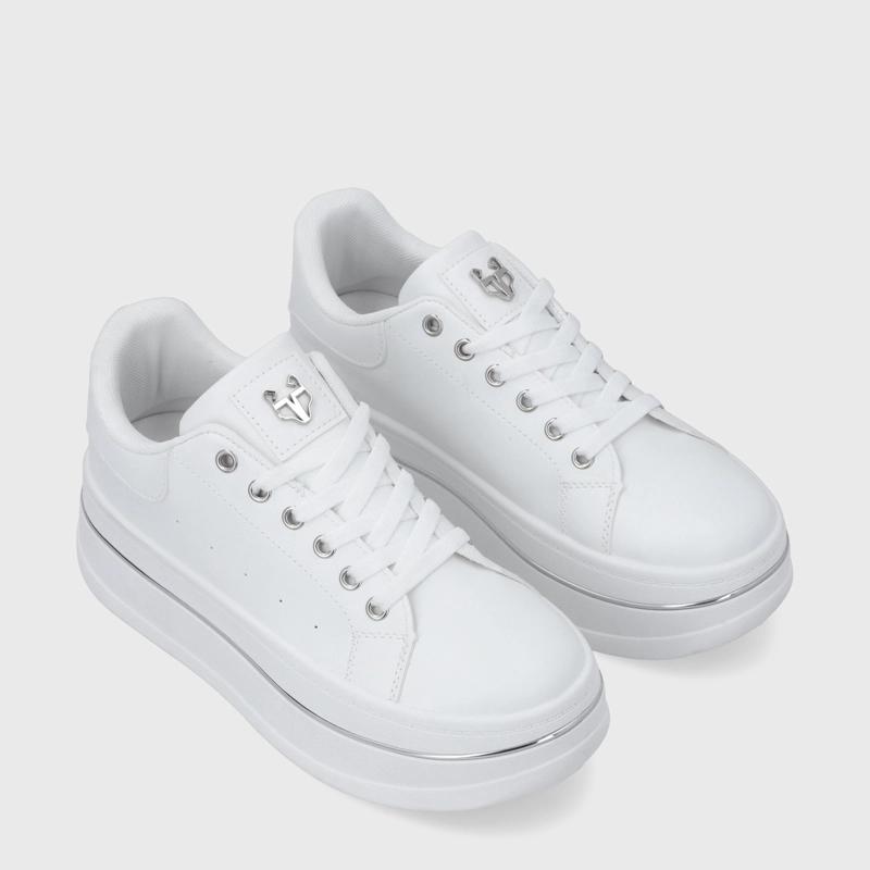 ZAPATILLA PLATAFORMA BLANCA MUJER 58011 - 3
