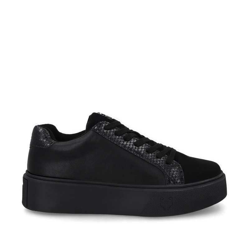 ZAPATILLA NEGRA BRILLANTE MUJER 43042 - 1