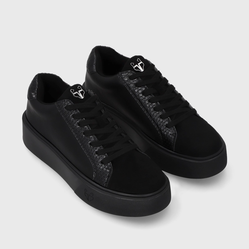 ZAPATILLA NEGRA BRILLANTE MUJER 43042 - 3