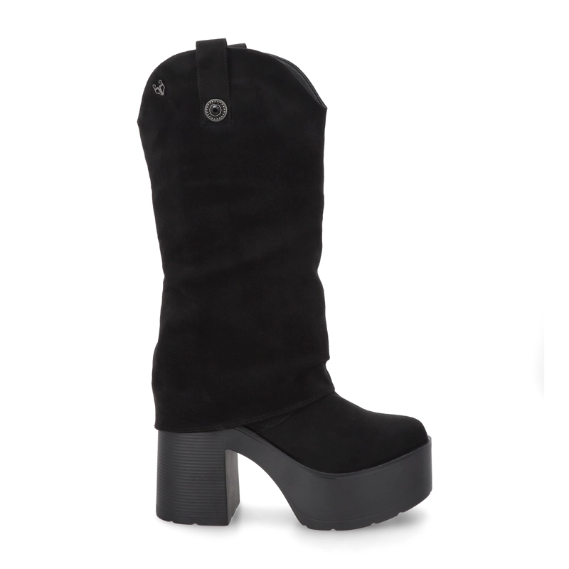 BOTA PLATAFORMA NEGRA MUJER 15039 - 1