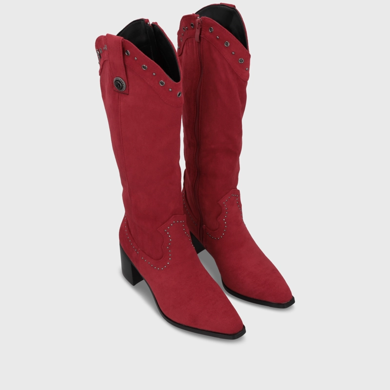 BOTA TACO ROJA MUJER 55301 - 3