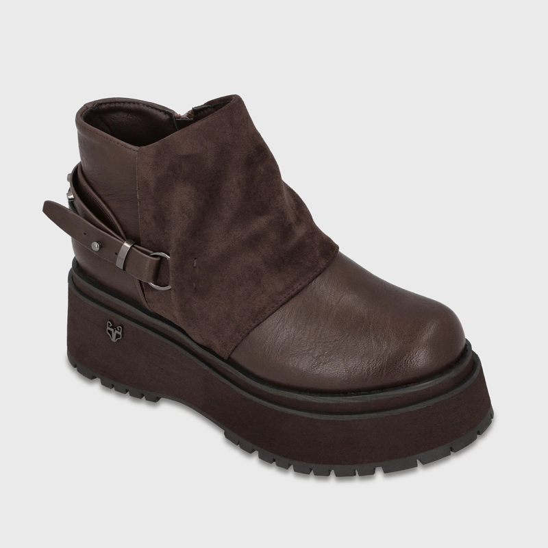 BOTIN PLATAFORMA CAFE  MUJER 1509B - 2