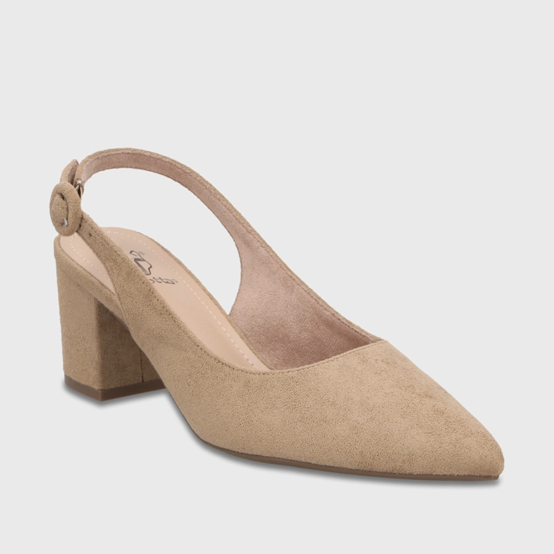 ZAPATO TACO BEIGE MUJER 64040 - 2