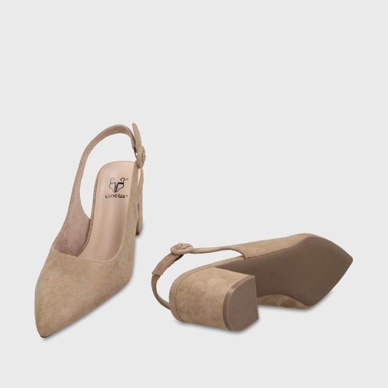 ZAPATO TACO BEIGE MUJER 64040 - 7