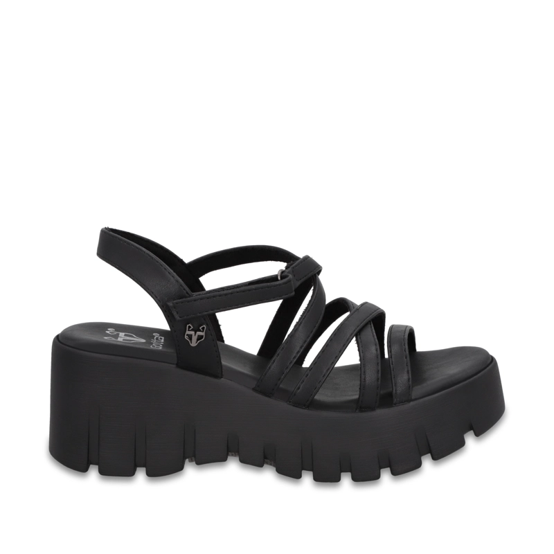 SANDALIA PLATAFORMA NEGRA MUJER 65940 - 1