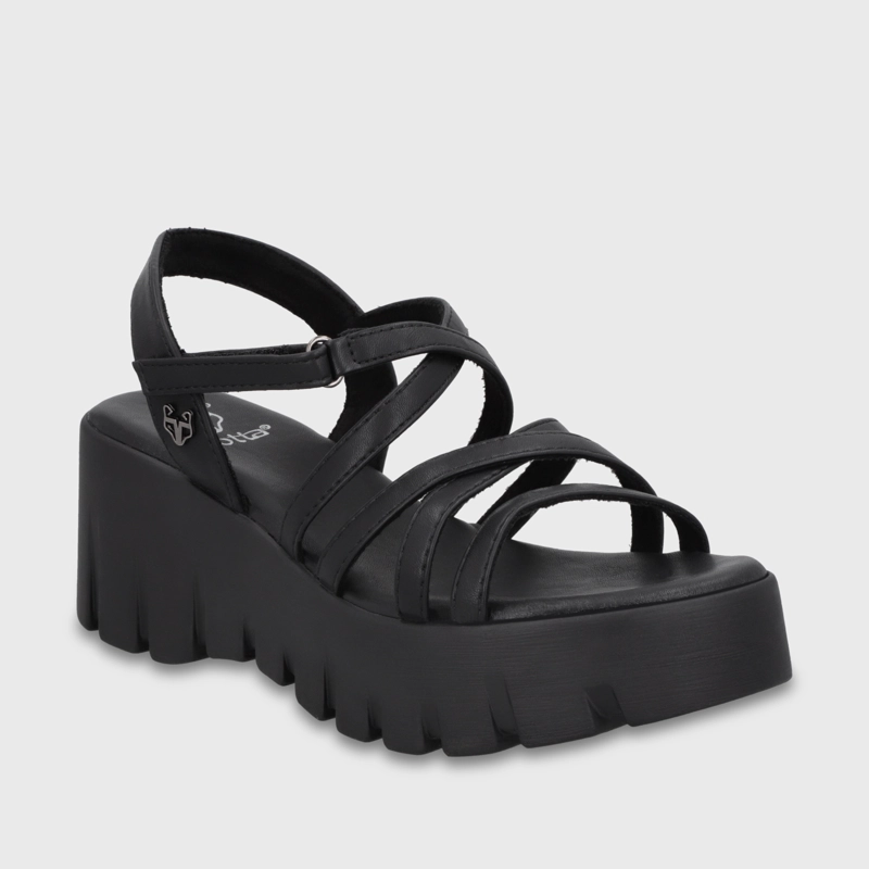 SANDALIA PLATAFORMA NEGRA MUJER 65940 - 2
