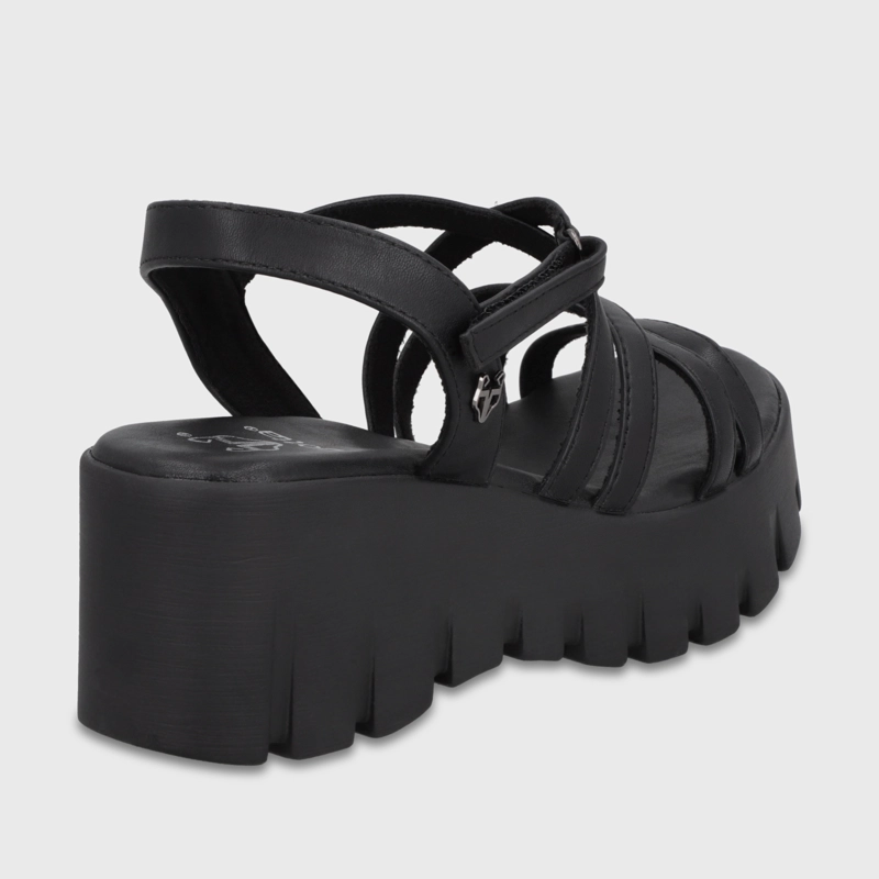 SANDALIA PLATAFORMA NEGRA MUJER 65940 - 5