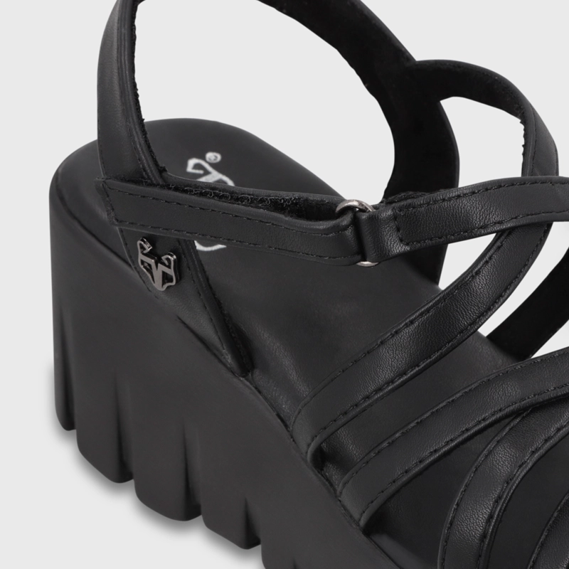 SANDALIA PLATAFORMA NEGRA MUJER 65940 - 6