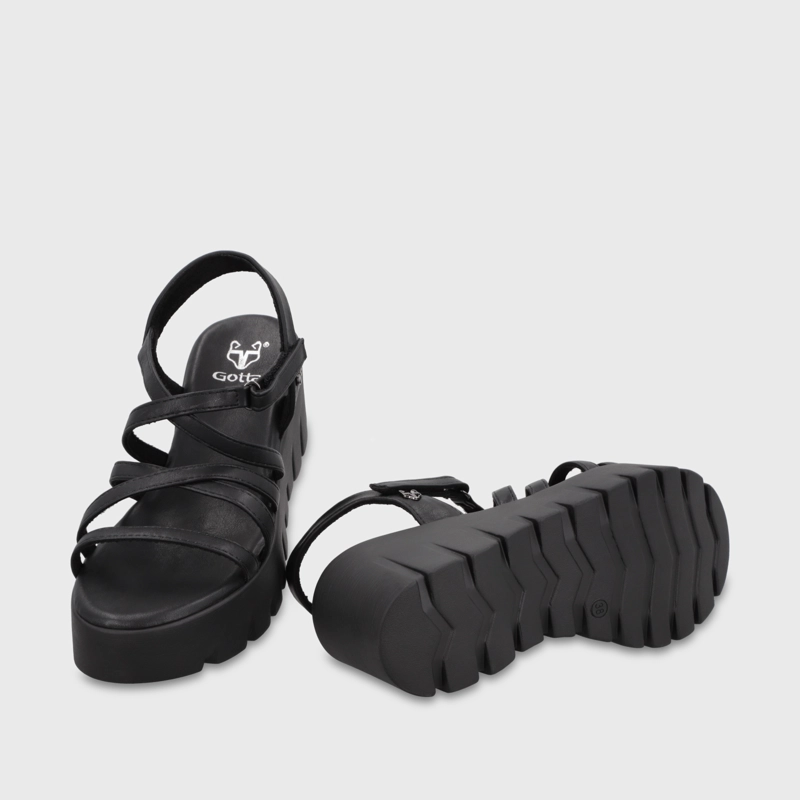 SANDALIA PLATAFORMA NEGRA MUJER 65940 - 7