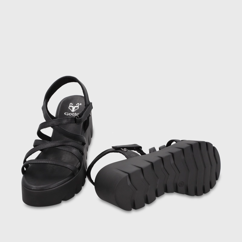 SANDALIA PLATAFORMA NEGRA MUJER 65940 - 7