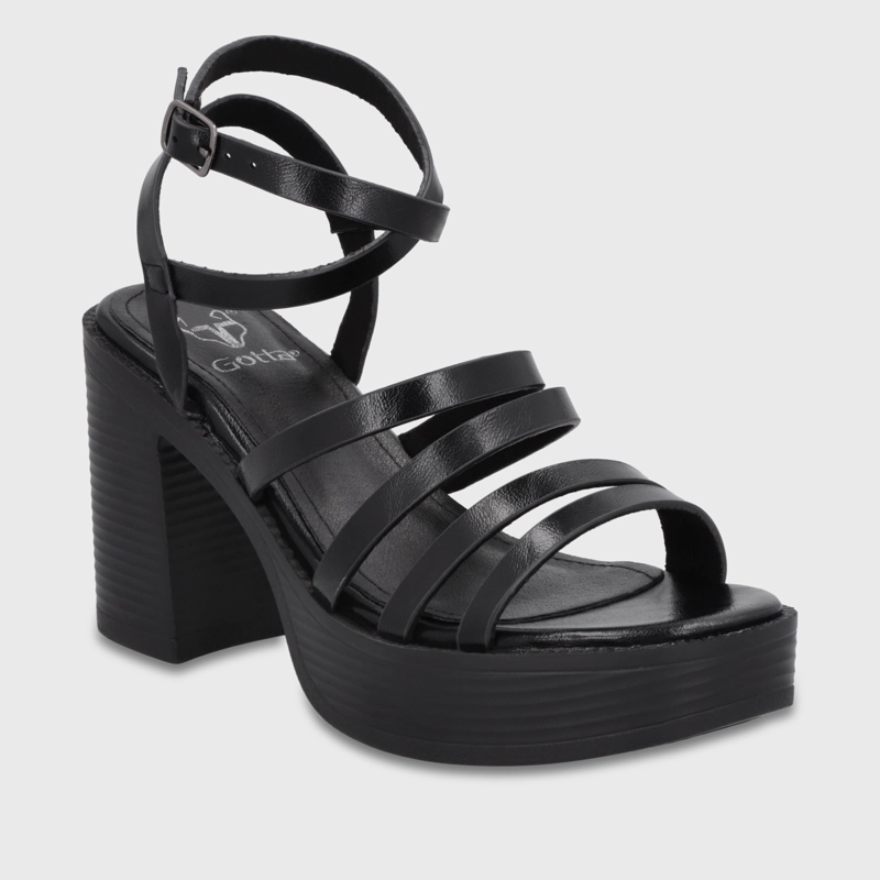 SANDALIA TACO NEGRA MUJER 65921 - 2