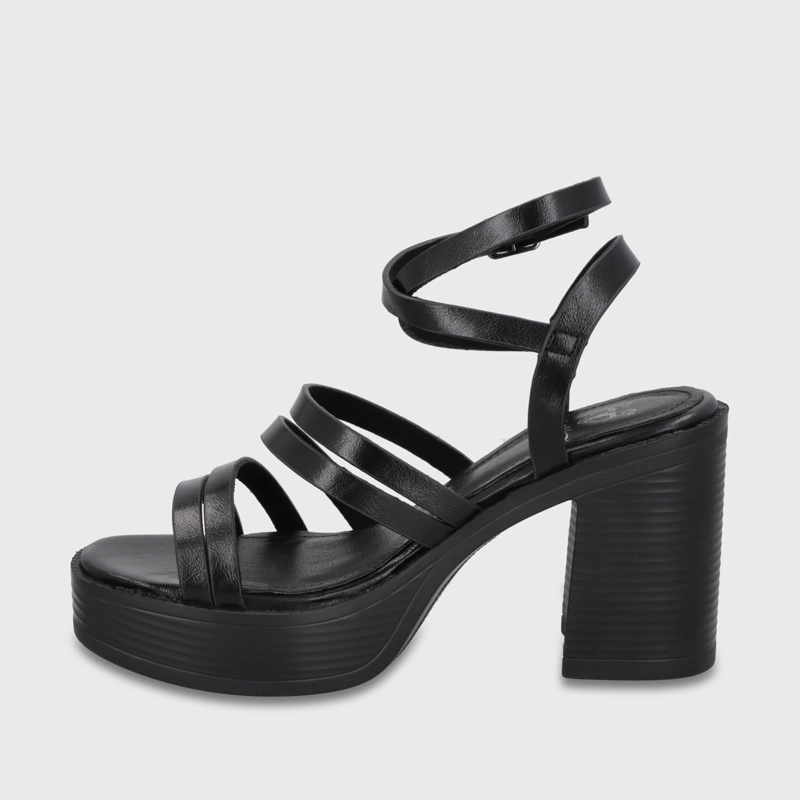 SANDALIA TACO NEGRA MUJER 65921 - 3