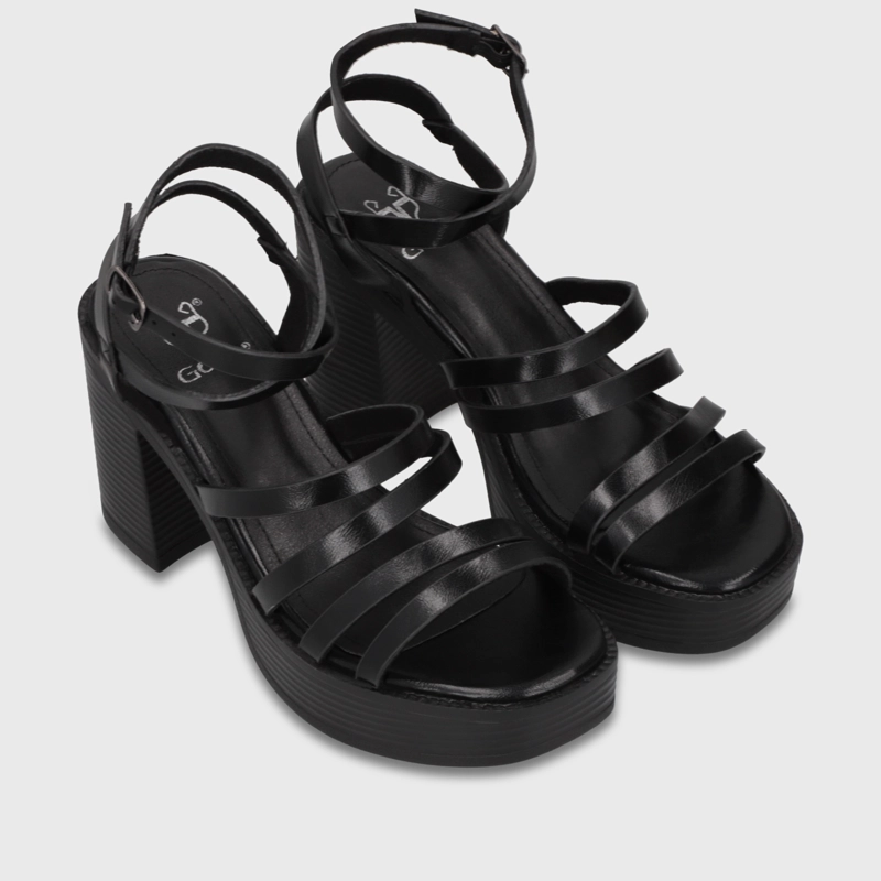 SANDALIA TACO NEGRA MUJER 65921 - 5