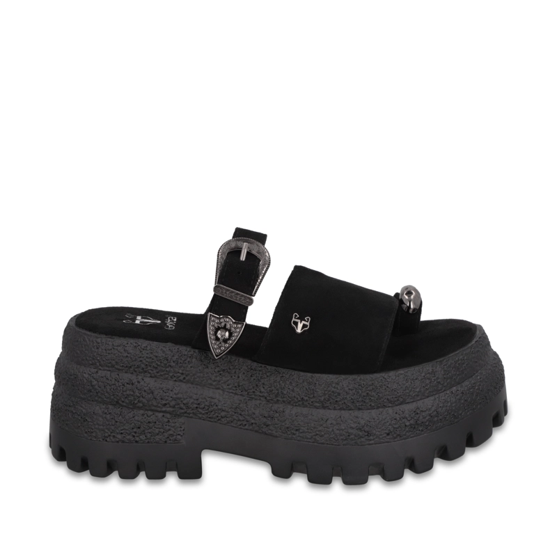 SANDALIA PLATAFORMA NEGRA MUJER 55295 - 1