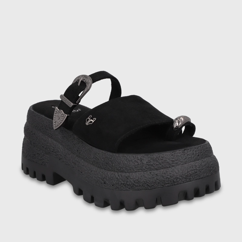 SANDALIA PLATAFORMA NEGRA MUJER 55295 - 2