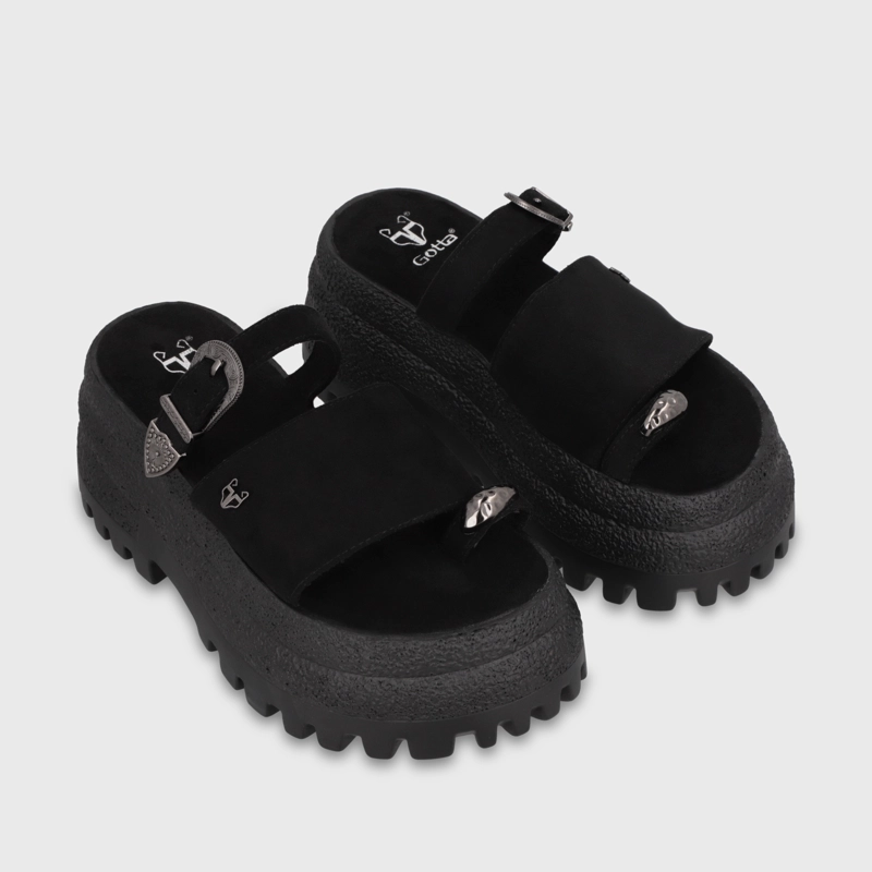 SANDALIA PLATAFORMA NEGRA MUJER 55295 - 3