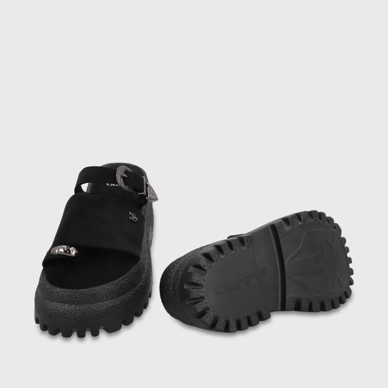 SANDALIA PLATAFORMA NEGRA MUJER 55295 - 7