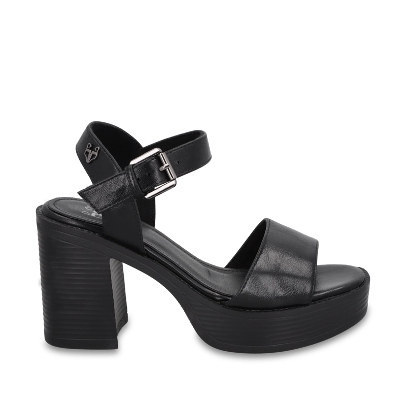 SANDALIA TACO NEGRA MUJER 65922 - 1