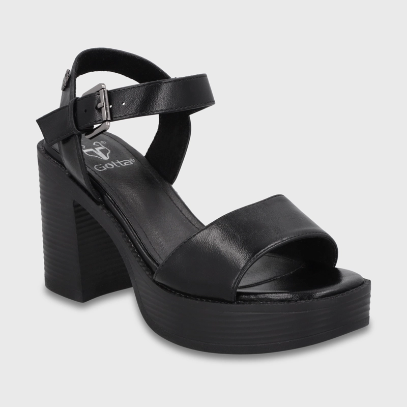 SANDALIA TACO NEGRA MUJER 65922 - 2