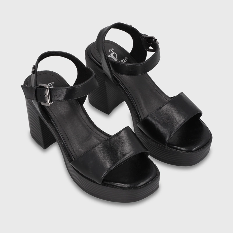 SANDALIA TACO NEGRA MUJER 65922 - 3